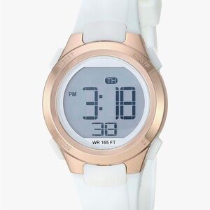 Rose Gold and White Digital Watch